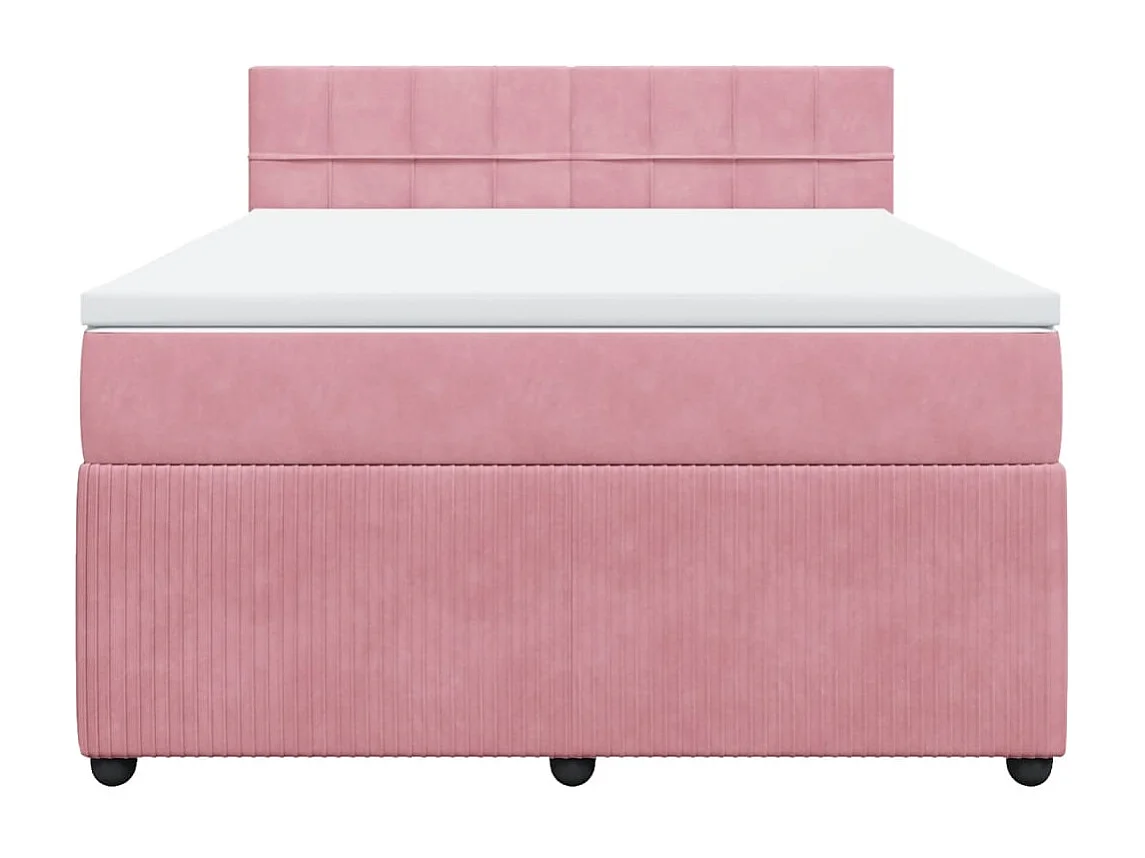 Boxspringbett mit Matratze Rosa 140x200 cm Samt