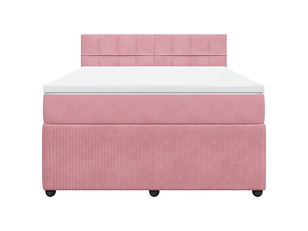 Cama com molas/colchão 140x200 cm veludo rosa