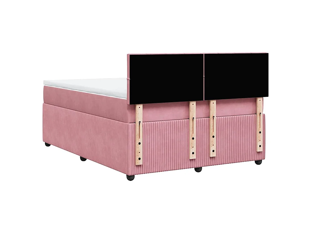 Cama com molas/colchão 140x200 cm veludo rosa