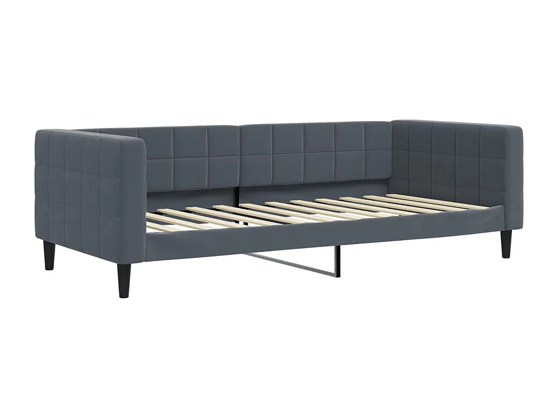 Tagesbett Ausziehbar mit Schubladen Dunkelgrau 100x200 cm Samt