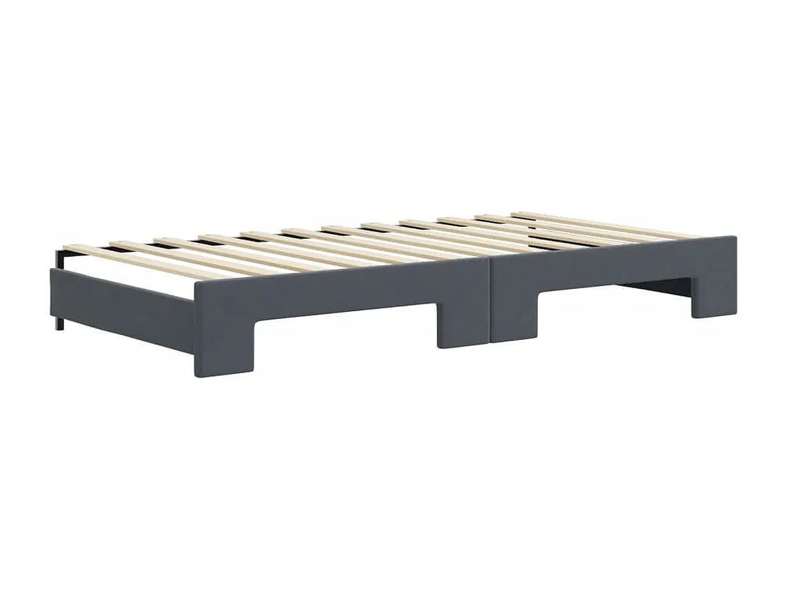 Tagesbett Ausziehbar mit Schubladen Dunkelgrau 100x200 cm Samt
