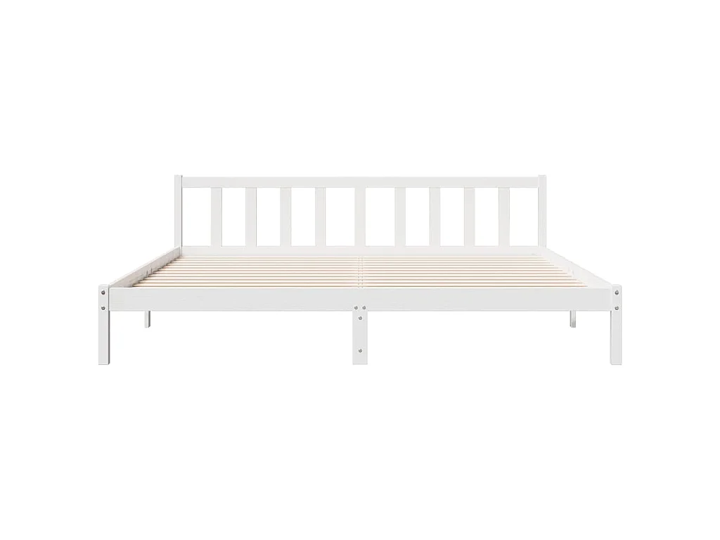 Letto Extra Lungo senza Materasso Bianco 180x220 cm in Pino