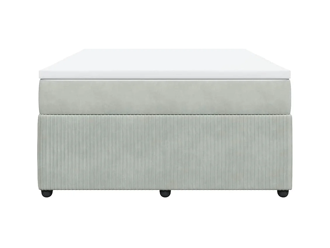 Sommier à lattes de lit et matelas Gris clair 140x200cm Velours