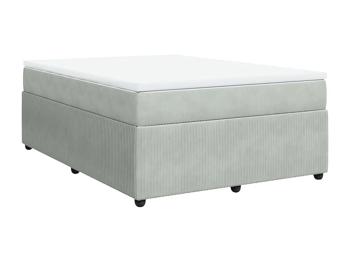 Boxspringbett mit Matratze Hellgrau 140x200 cm Samt