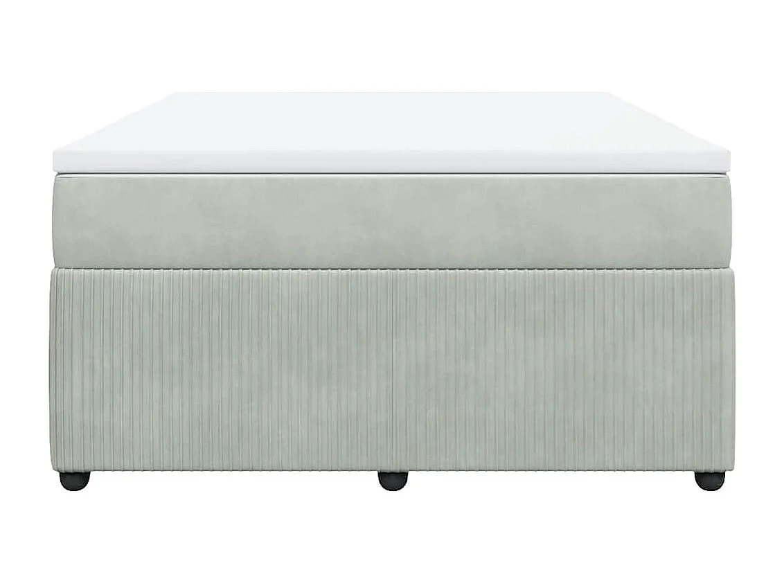 Boxspringbett mit Matratze Hellgrau 140x200 cm Samt