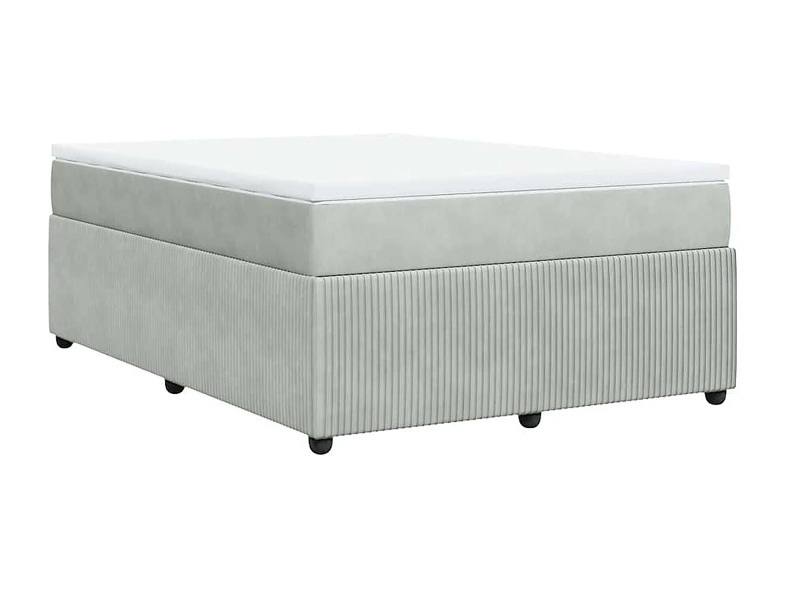 Boxspringbett mit Matratze Hellgrau 140x200 cm Samt