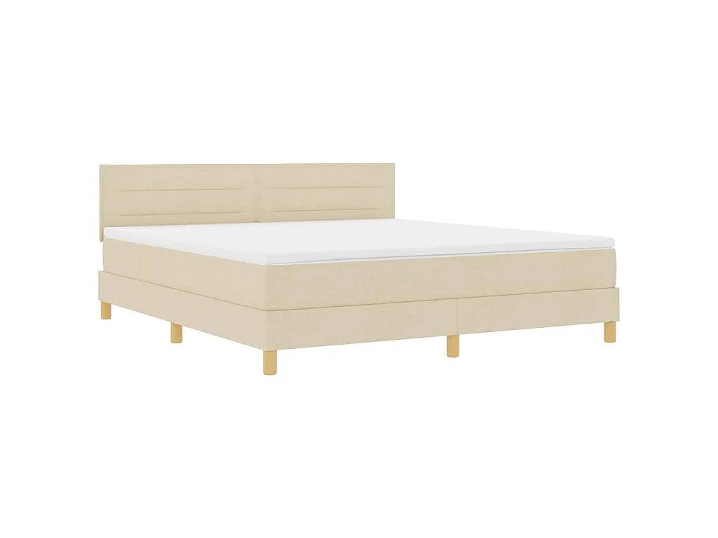 Boxspringbed met kussen met hoofdeinde Crème 180 x 200 cm Stof