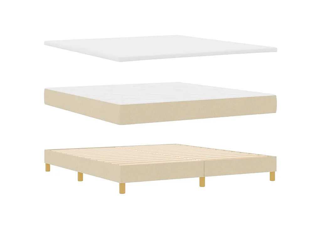 Boxspringbed met kussen met hoofdeinde Crème 180 x 200 cm Stof
