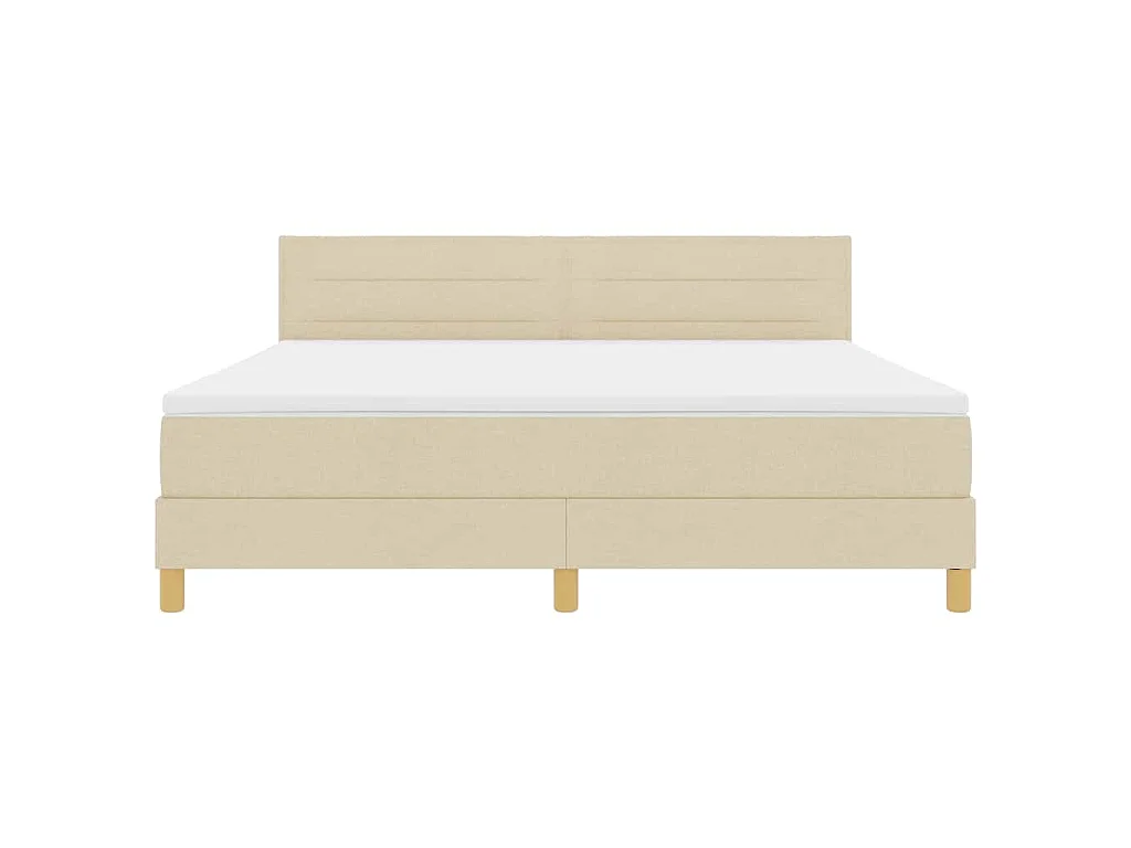 Boxspringbed met kussen met hoofdeinde Crème 180 x 200 cm Stof