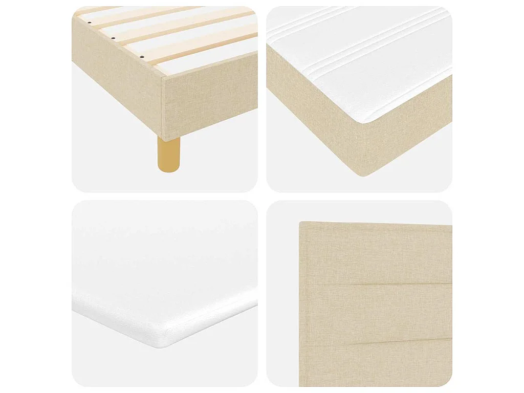 Boxspringbed met kussen met hoofdeinde Crème 180 x 200 cm Stof