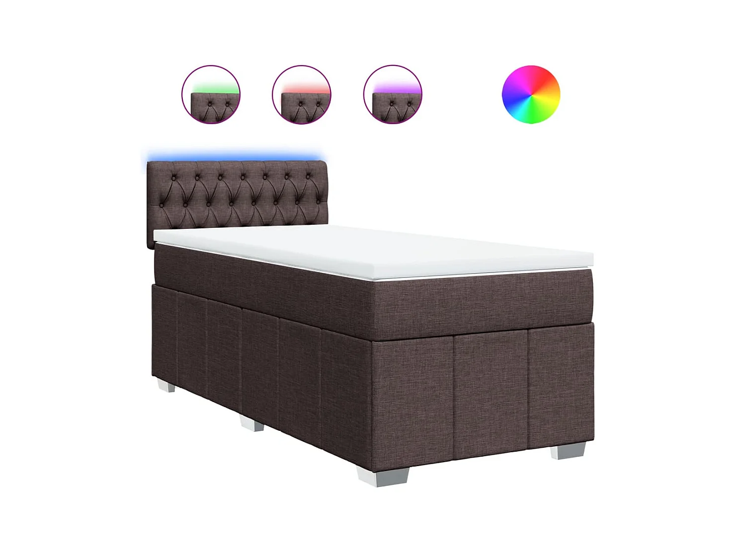 Boxspringbett mit Matratze Dunkelbraun 100x200 cm Stoff