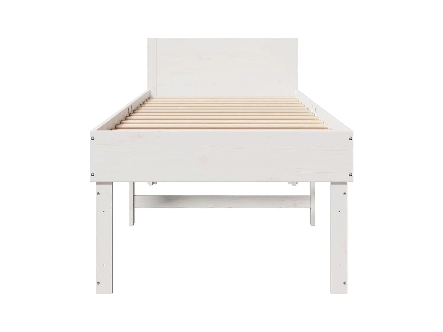 Cadre de lit sans matelas blanc 90x190 cm bois de pin massif