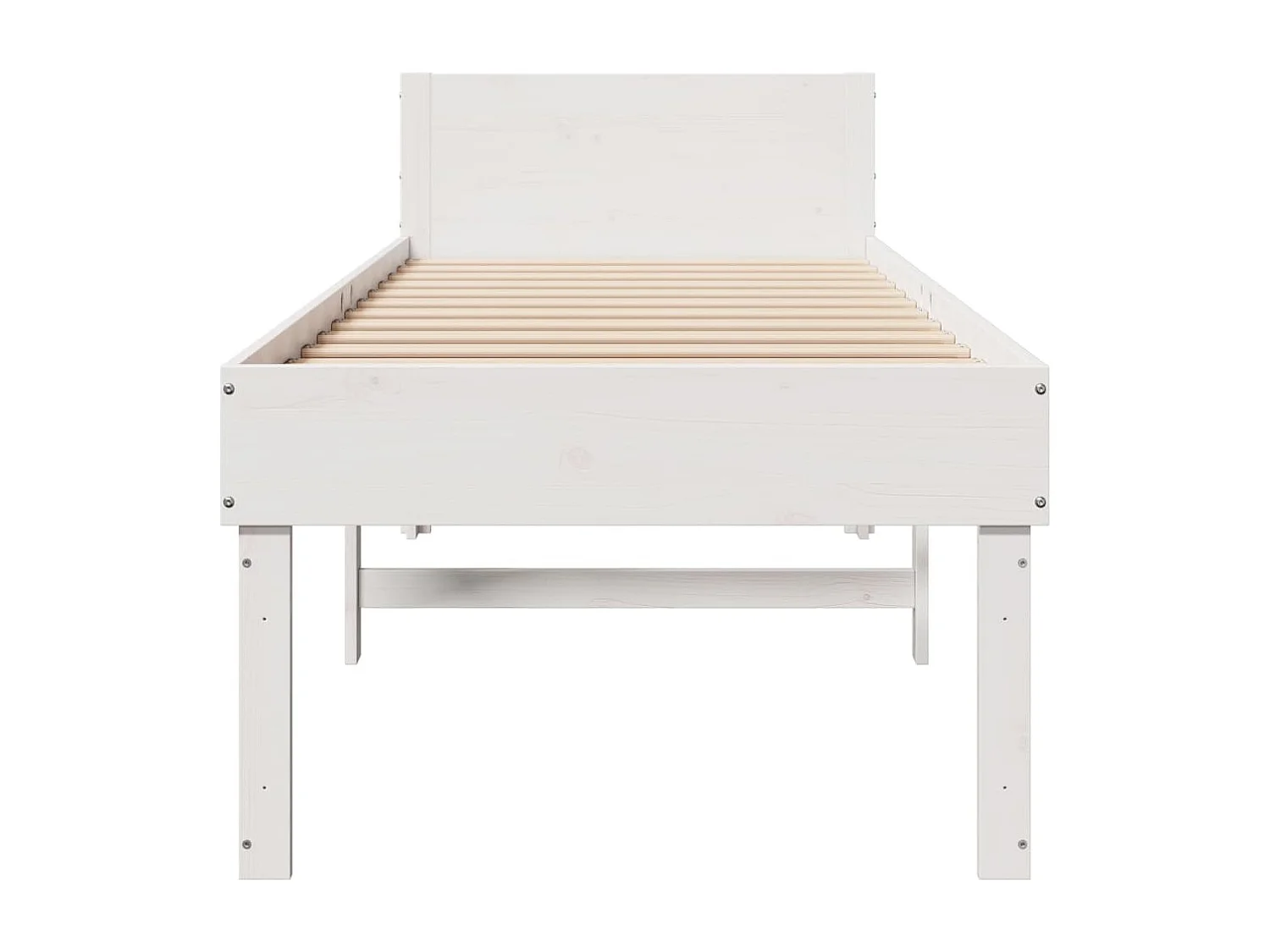 Cadre de lit sans matelas blanc 90x190 cm bois de pin massif