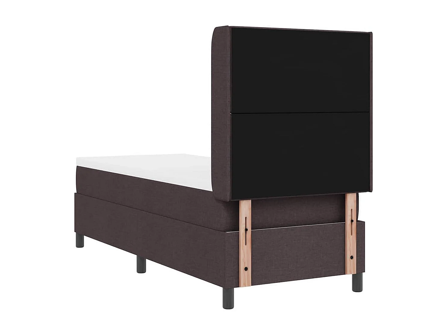 Letto a molle con materasso Marrone scuro 90 x 190 cm Tessuto