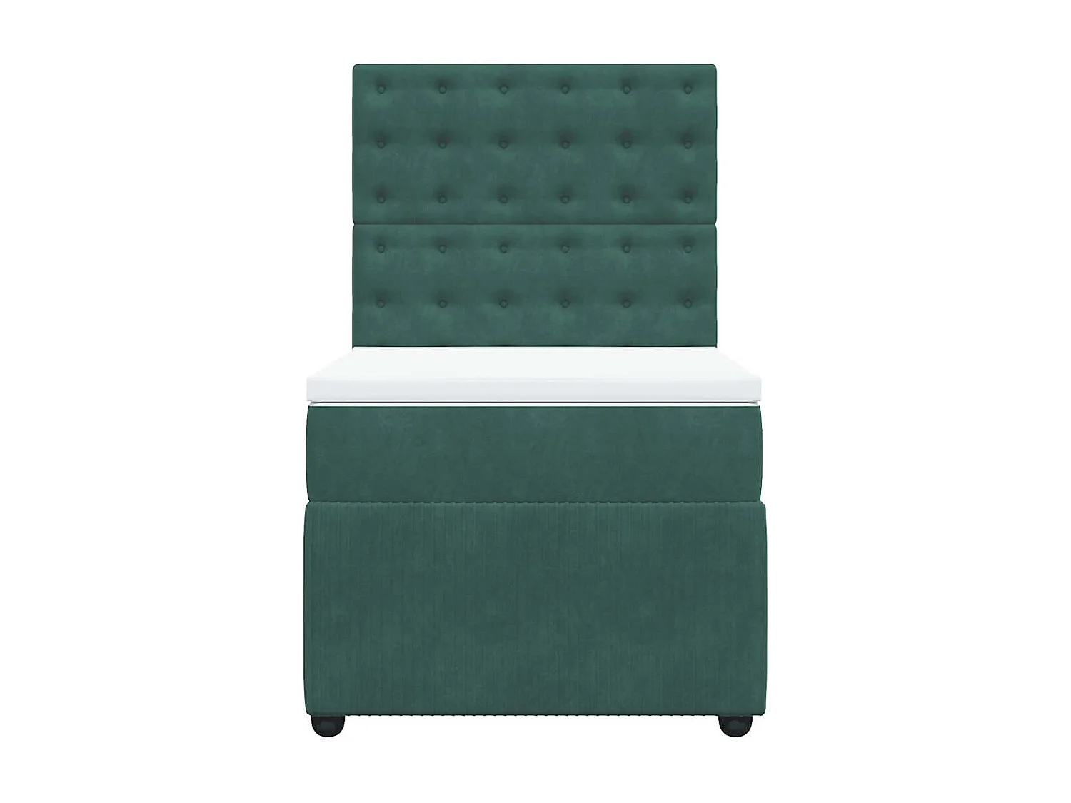 Boxspringbett mit Matratze Dunkelgrün 90x190 cm Samt