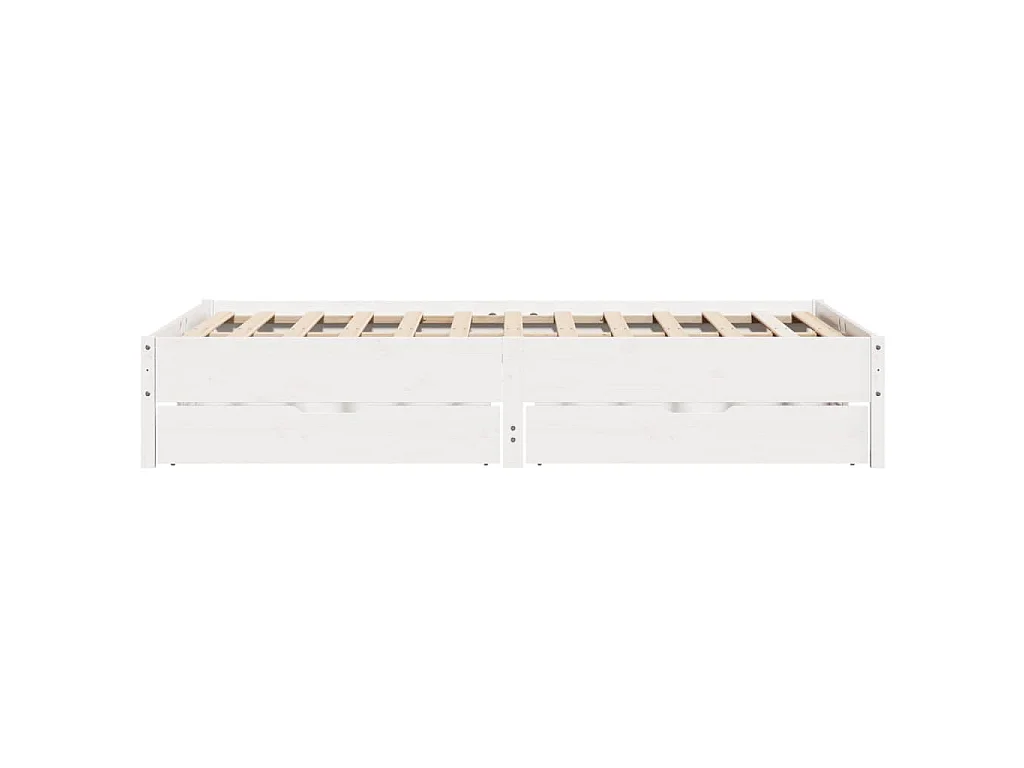 Cadre de lit sans matelas blanc 160x200 cm bois de pin massif