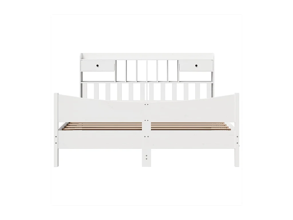 Giroletto senza Materasso Bianco 180x200 cm Legno Massello Pino