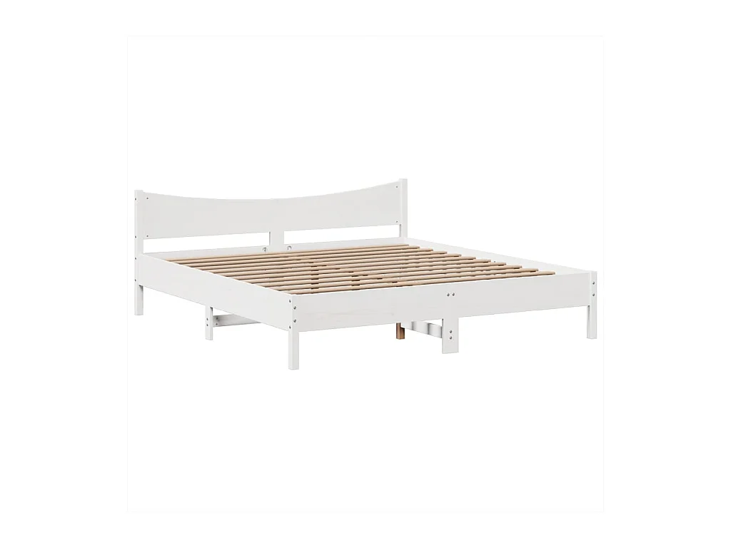 Giroletto senza Materasso Bianco 180x200 cm Legno Massello Pino