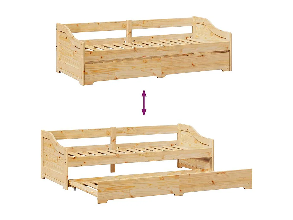 Lettino con Rotelle senza Materasso IRUN 90x200 cm