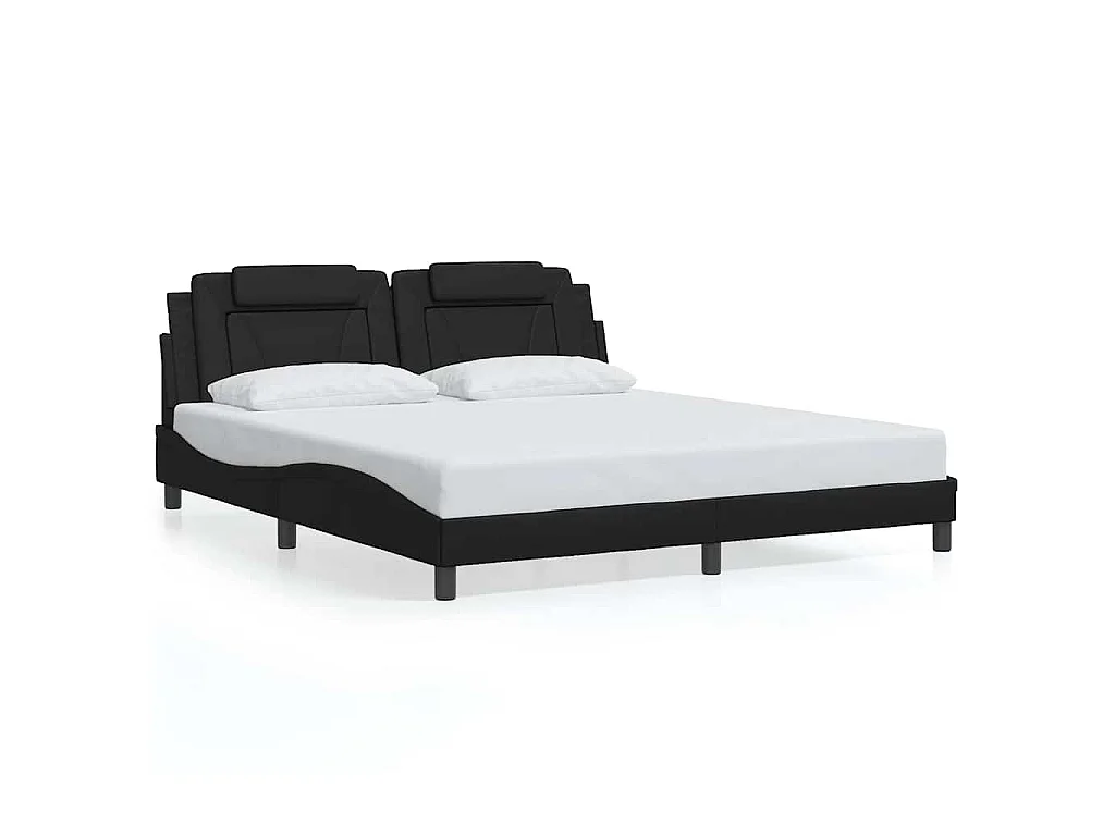 Bettgestell "Viana" ohne Matratze Schwarz 180x200 cm Kunstleder