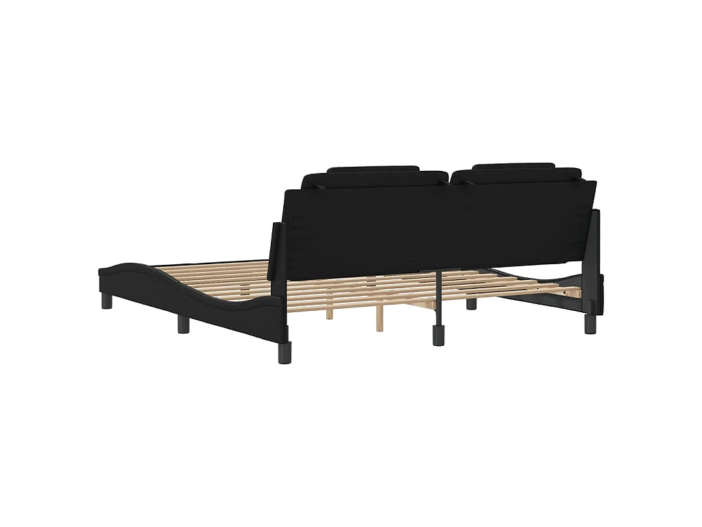 Bettgestell "Viana" ohne Matratze Schwarz 180x200 cm Kunstleder