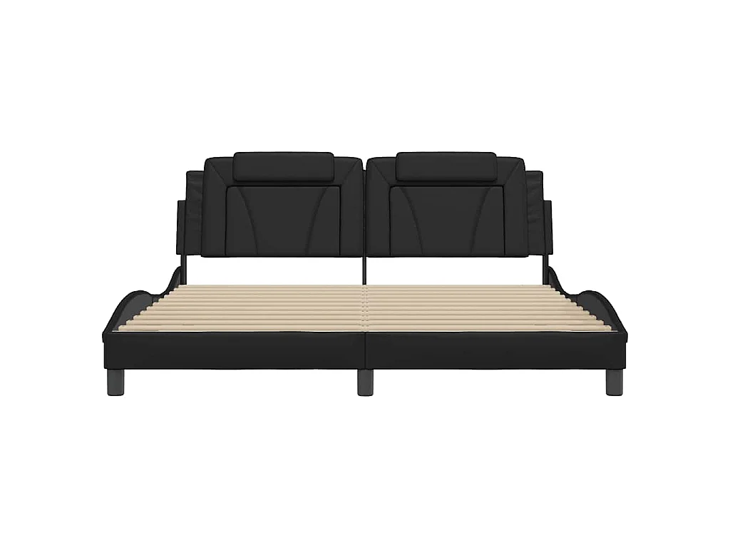 Cadre de lit Viana sans matelas noir 180x200 cm similicuir