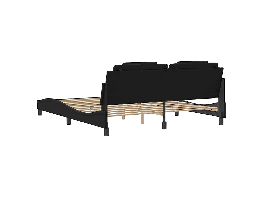 Cadre de lit Viana sans matelas noir 180x200 cm similicuir