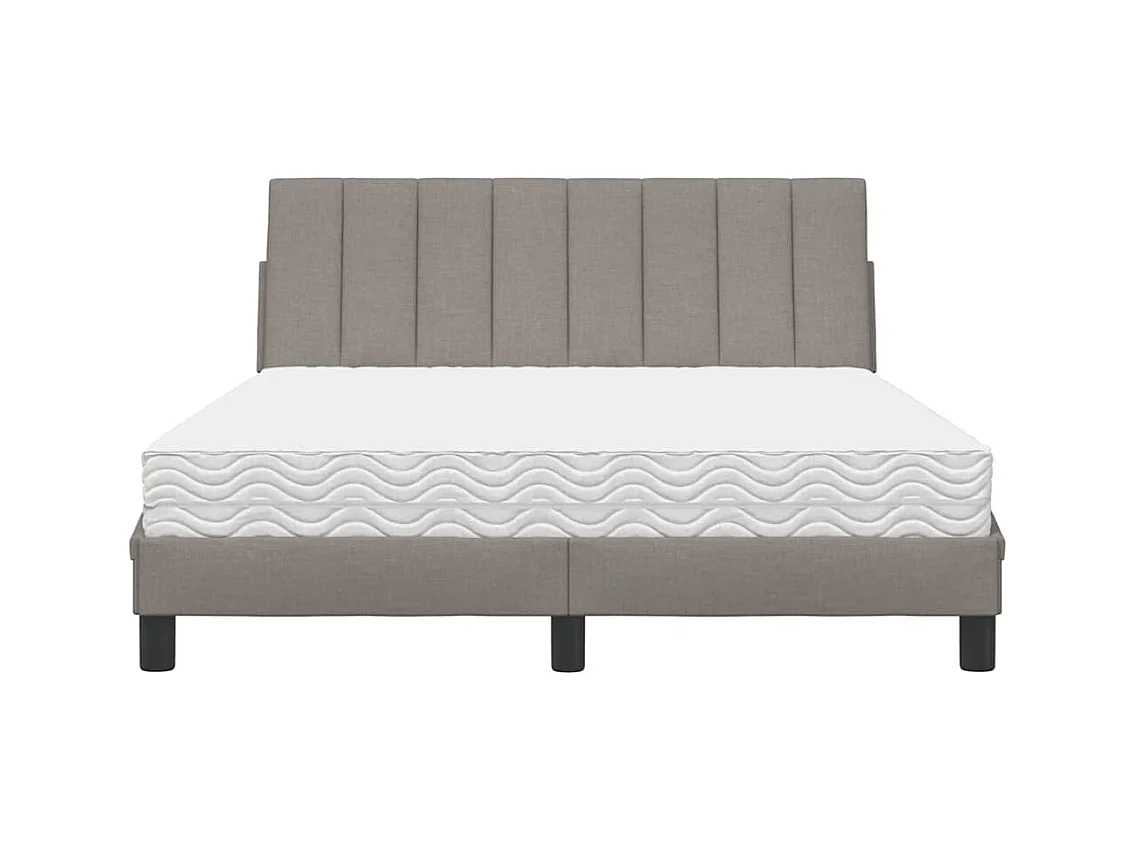 Lit avec matelas Hanko taupe 140x200 cm tissu