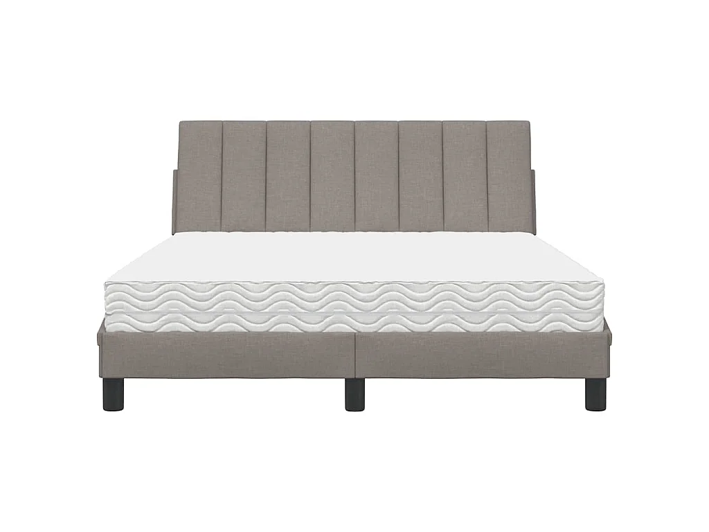 Bett mit Matratze "Hanko" Taupe 140x200 cm Stoff
