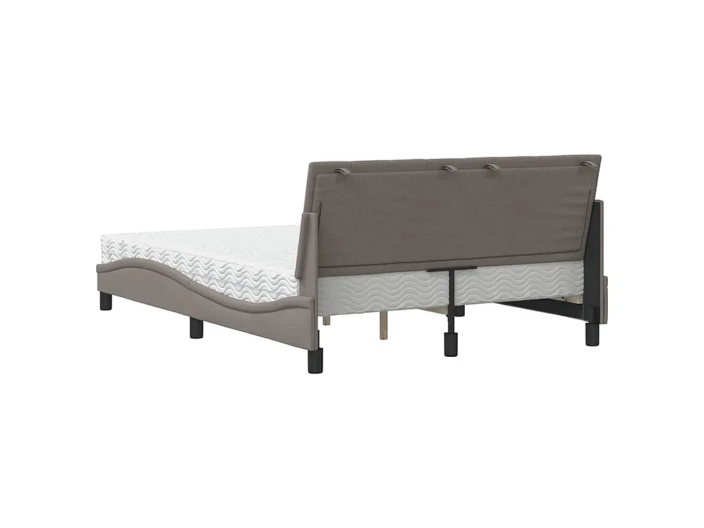 Bett mit Matratze "Hanko" Taupe 140x200 cm Stoff