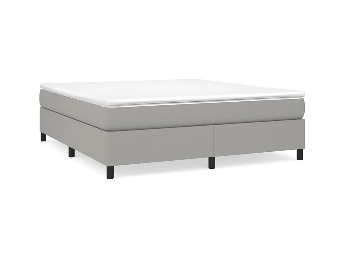 Cadre de lit sans matelas gris clair 160x200 cm tissu