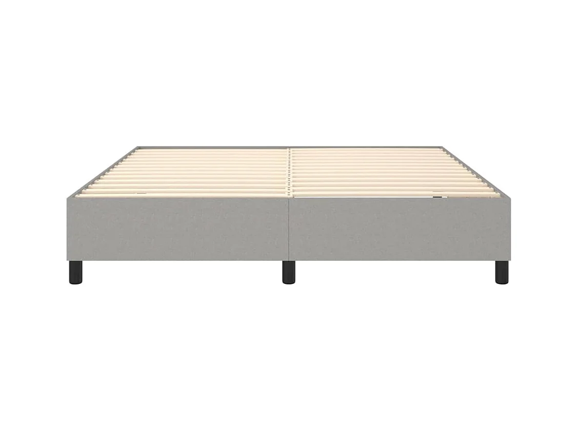 Cadre de lit sans matelas gris clair 160x200 cm tissu