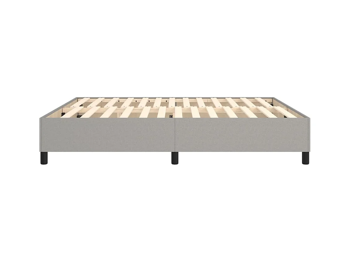 Cadre de lit sans matelas gris clair 160x200 cm tissu