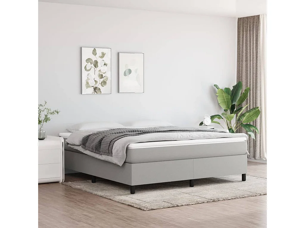 Boxspring bed stof lichtgrijs 160x200 cm