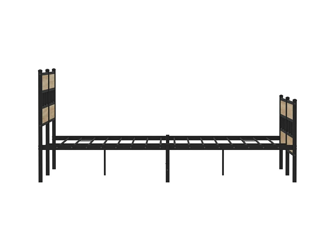 Cadre de lit en métal sans matelas chêne sonoma 140x200 cm