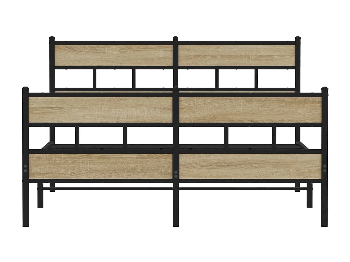 Cadre de lit en métal sans matelas chêne sonoma 140x200 cm