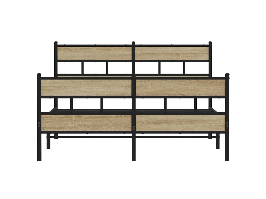 Bedframe zonder matras metaal sonoma eikenkleurig 140x200 cm