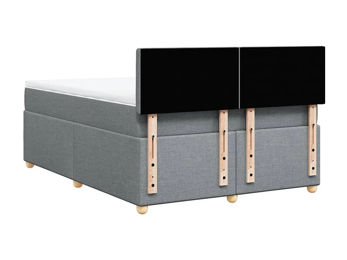 Boxspringbett mit Matratze Hellgrau 160x200 cm Stoff