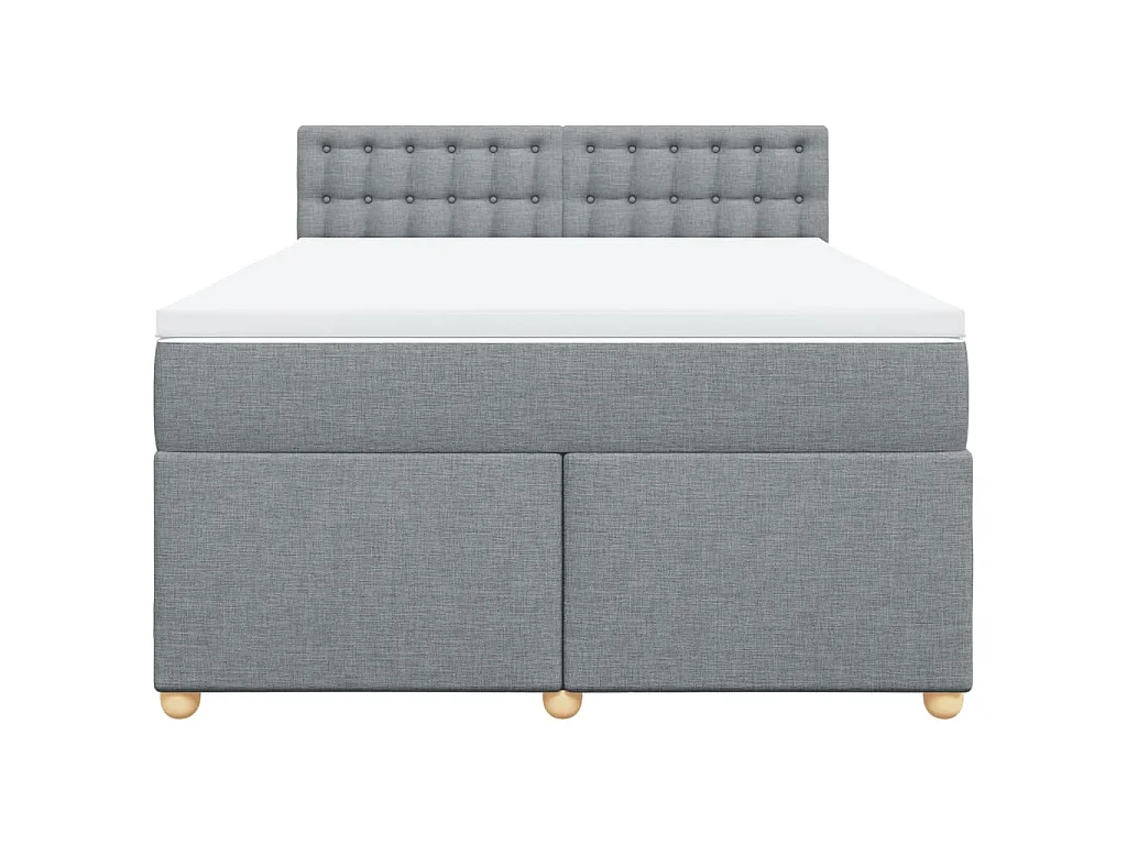 Boxspring met matras stof lichtgrijs 160x200 cm
