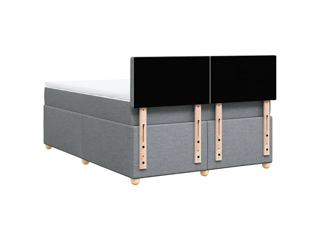 Boxspring met matras stof lichtgrijs 160x200 cm