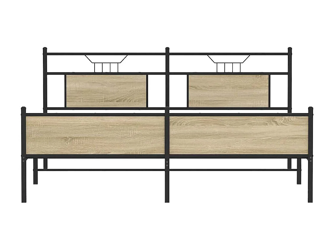 Cadre de lit en métal sans matelas chêne sonoma 180x200 cm