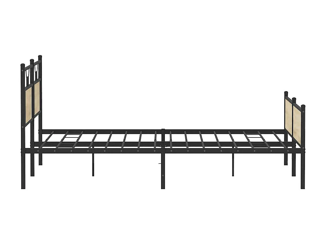 Cadre de lit en métal sans matelas chêne sonoma 180x200 cm