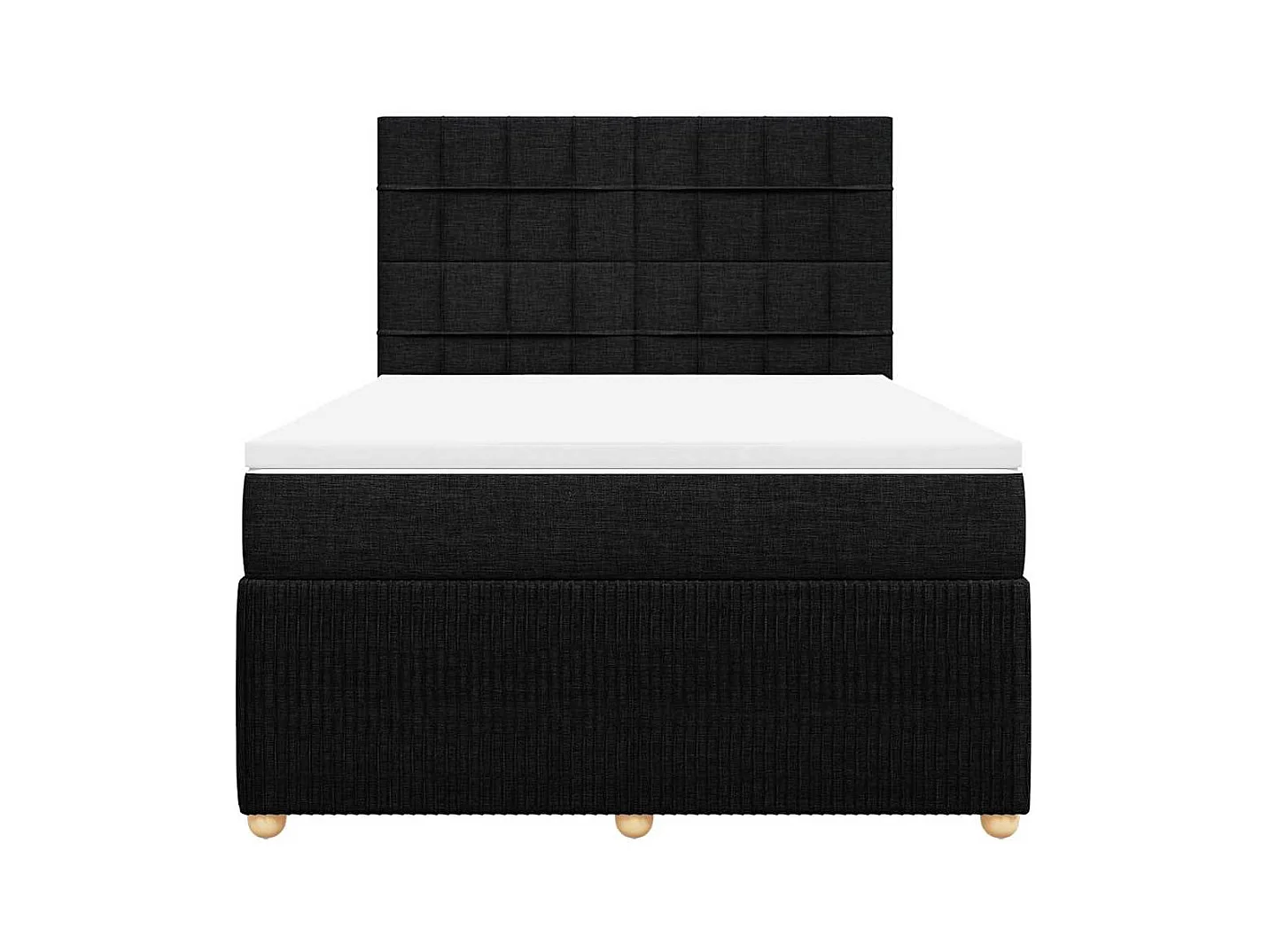 Sommier à lattes de lit avec matelas Noir 140x190 cm Tissu