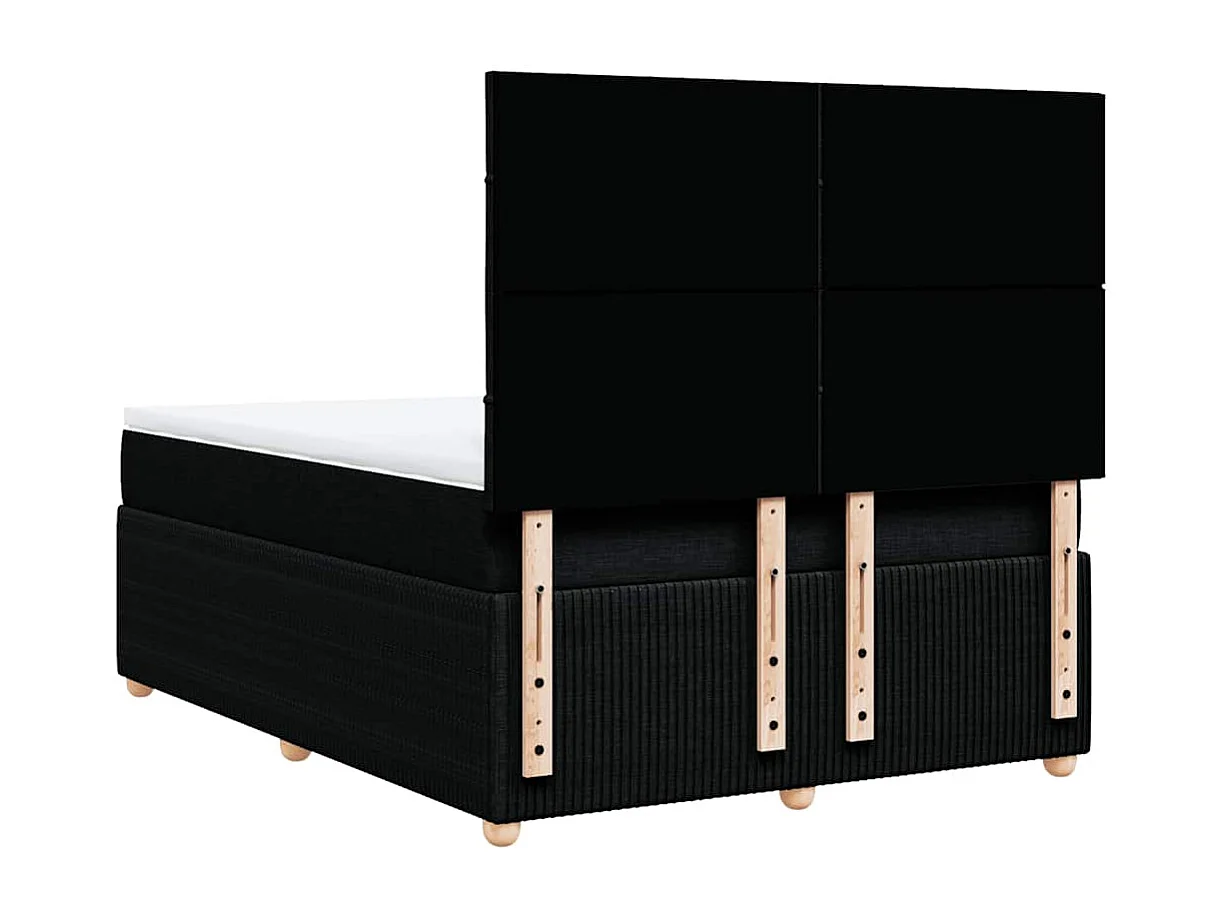 Giroletto a Molle con Materasso Nero 140x190 cm in Tessuto