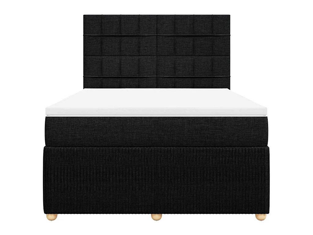 Boxspring met matras stof zwart 140x190 cm