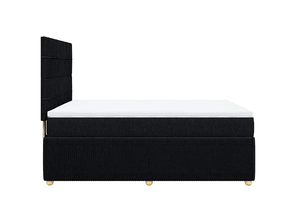 Boxspring met matras stof zwart 140x190 cm