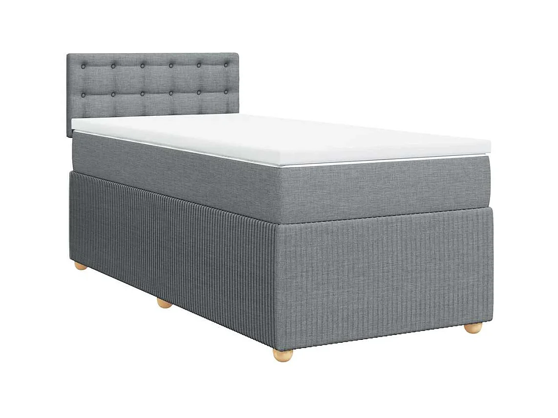 Sommier à lattes de lit avec matelas Gris clair 100x200cm Tissu