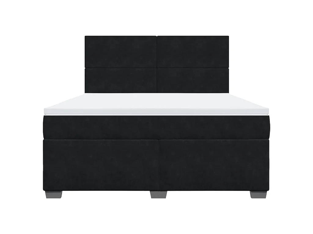 Boxspringbett mit Matratze Schwarz 180x200 cm Samt