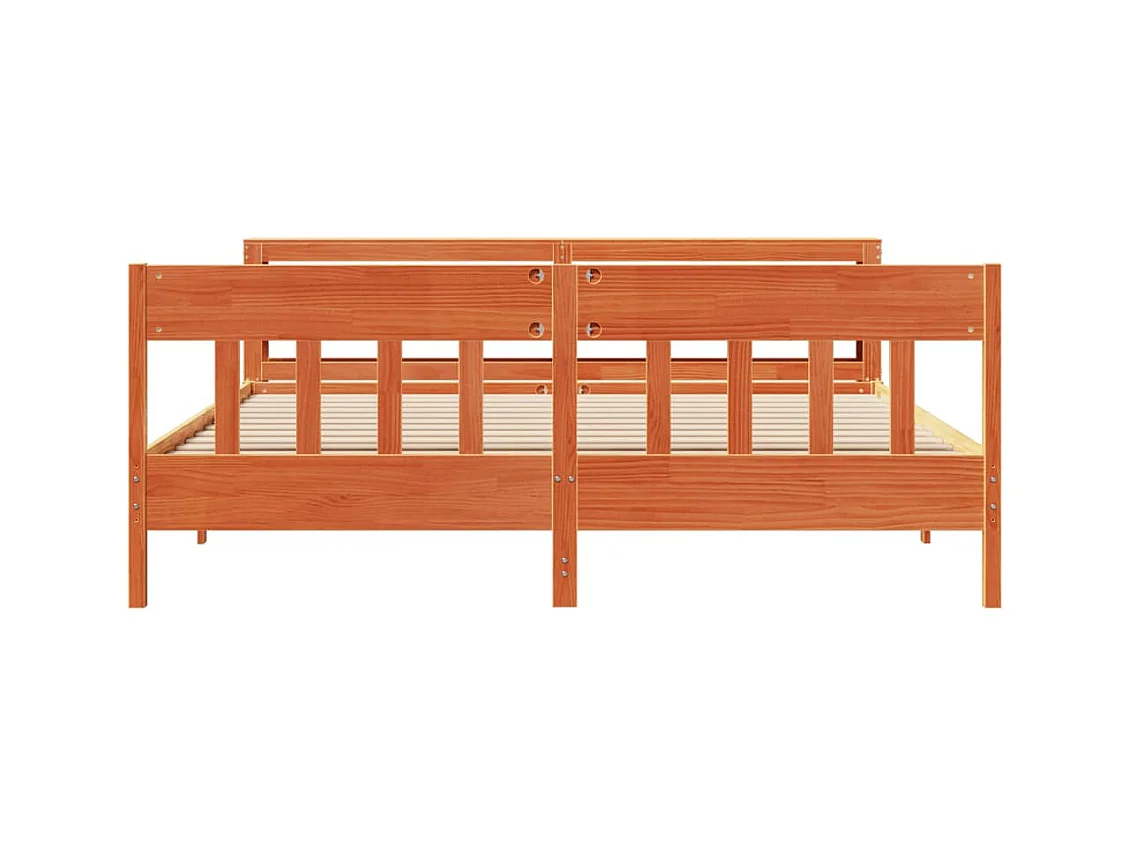 Letto senza Materasso Marrone Cera 180x200 cm in Legno di Pino