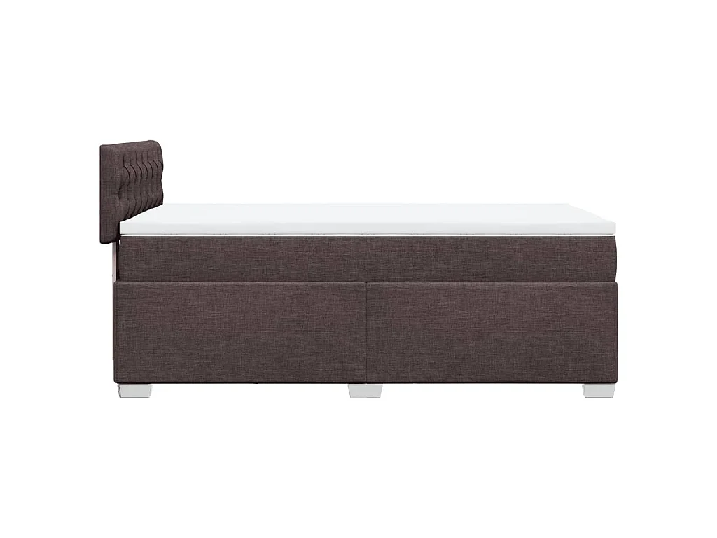 Cama com molas/colchão 90x200 cm tecido castanho-escuro